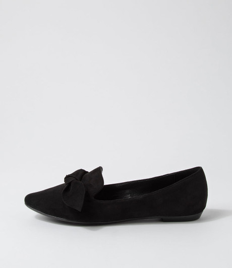 Bowen Black Microsuede Ballet Flats