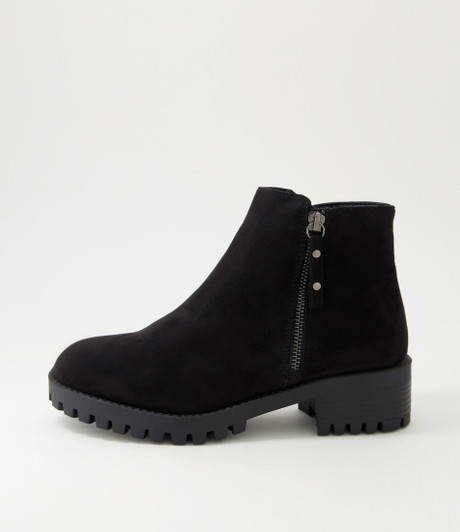 Ihola Black Microsuede Ankle Boots