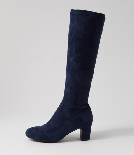 navy suede boots knee high