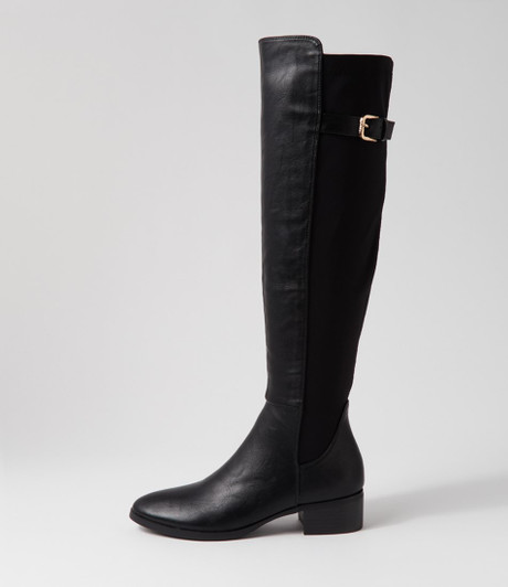 Tejai Black Stretch Knee High Boots
