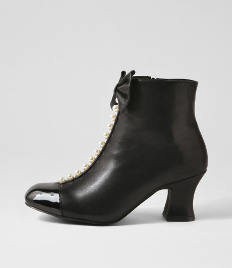 Yuliet Black Patent Pu Ankle Boots