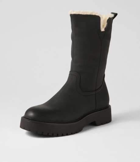 Rakkus Black Nubuck Pu Calf Boots