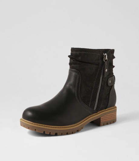 Alsoni Black Microsuede Ankle Boots