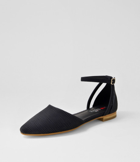 Grammi Black Grid Flat Shoes
