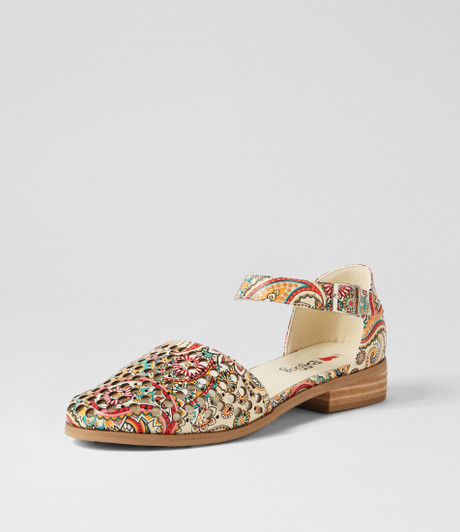 Quotes Latte Paisley Flat Shoes