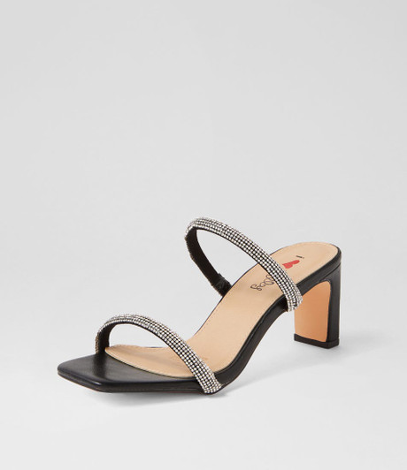 Biskol Silver Black Sandals