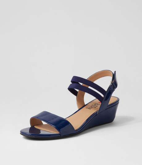 Braseto Navy Patent Pu Sandals