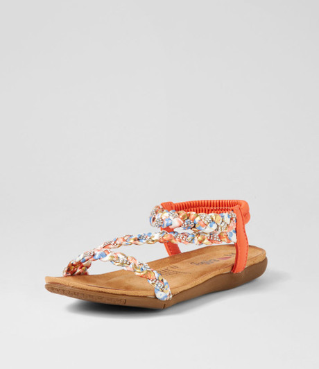Frazel Orange Multi Sandals