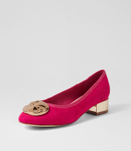 Aliet Fuchsia Microsuede Heels