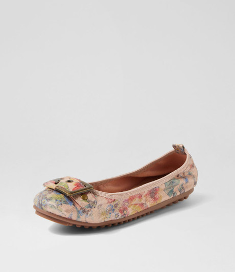 Cory Latte Bloom Microsuede Ballet Flats