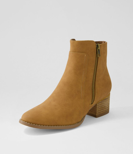 Langer Tan Nubuck Pu Ankle Boots