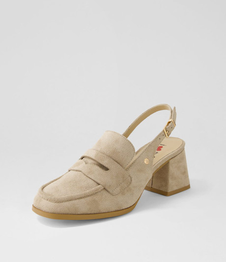 Docono Taupe Microsuede Heels