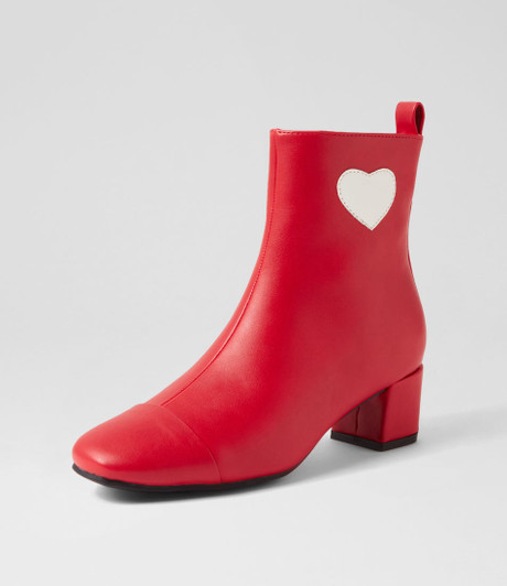 Hersko Red Ankle Boots