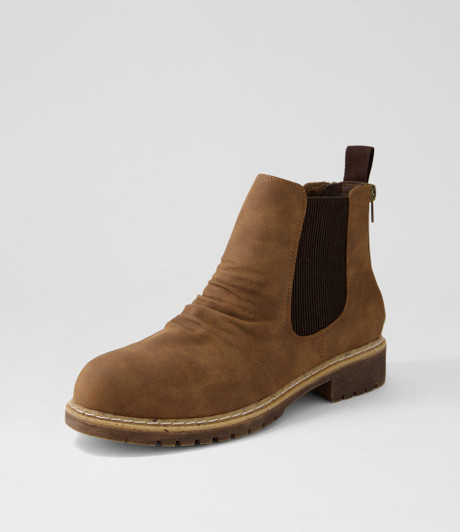 Veleen Whiskey Nubuck Pu Chelsea Boots