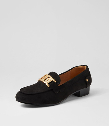Pingoo Black Microsuede Loafers