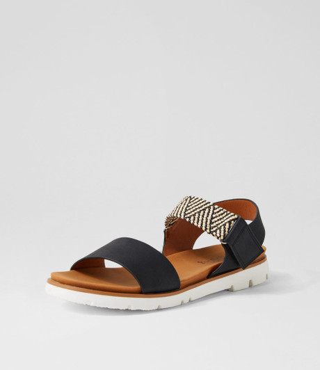 Lintee Black Elastic Sandals