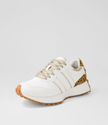 Fooshie White Gold Multi Sneakers