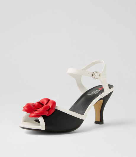 Arooni White Red Black Sandals