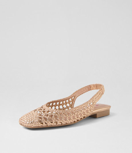 Merson Rose Gold Weave Flat Shoes