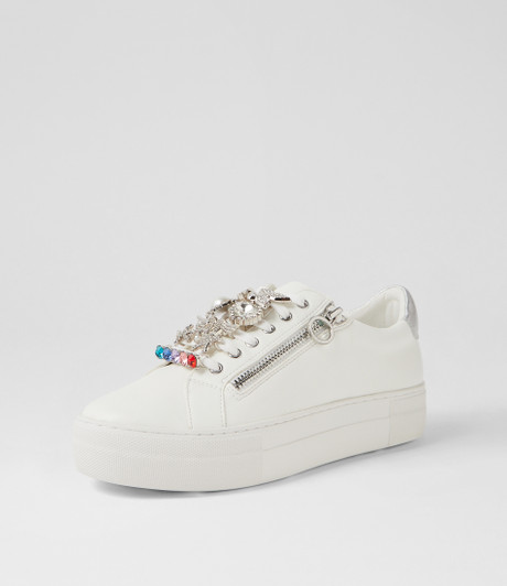 Sinder White Silver Multi Sneakers