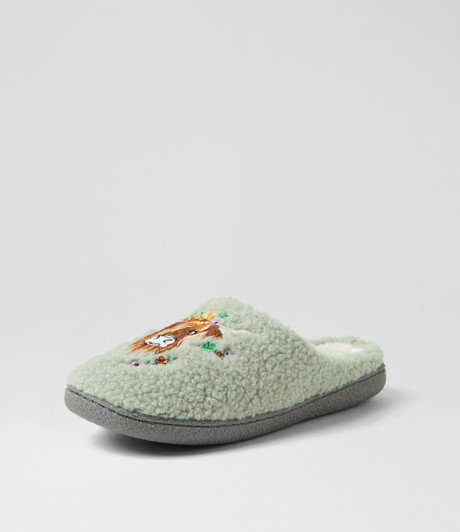 Luring Soft Green Multi Slippers