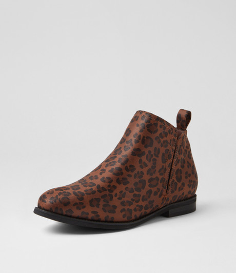 Fanda Brown Leopard Microsuede Chelsea Boots