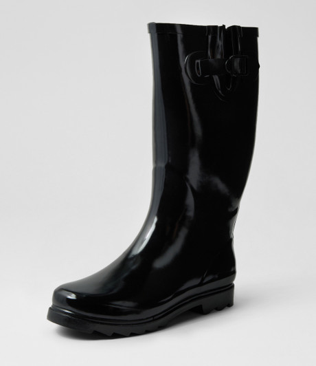 Bianni Black Gumboot Knee High Boots