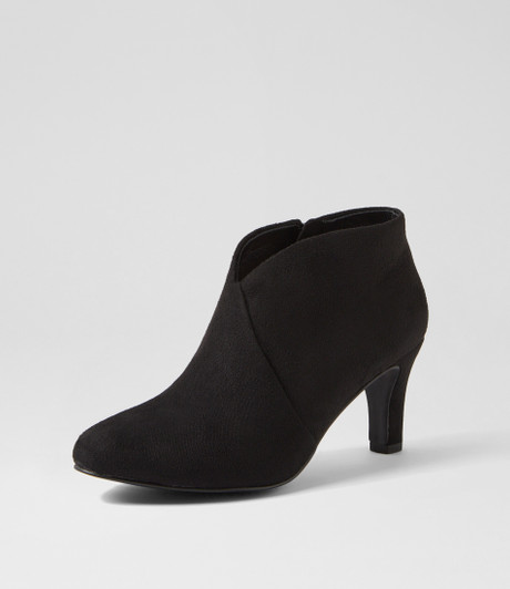 Ishee W Black Microsuede Ankle Boots