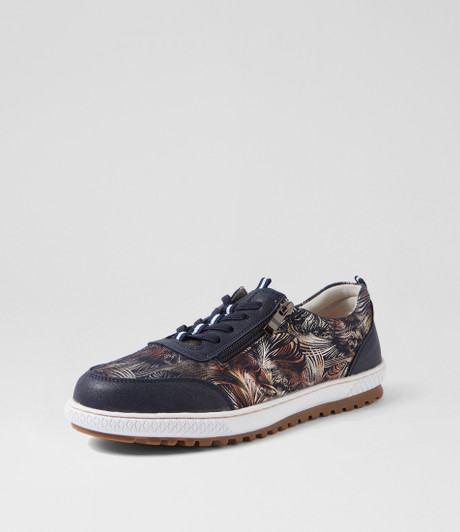 Glampie Navy Multi Microsuede Sneakers