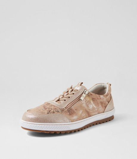 Glampie Nude Multi Microsuede Sneakers