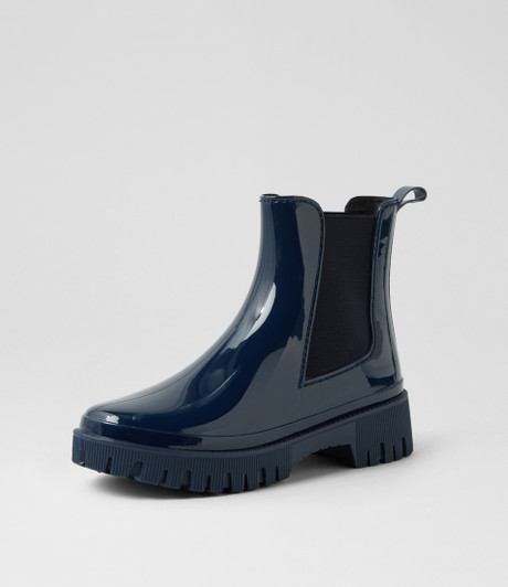 Karina Navy Gumboot Ankle Boots