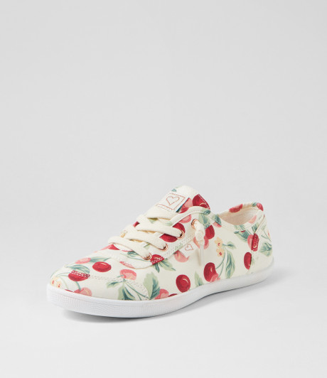 Mynka Cherry Print Canvas Sneakers