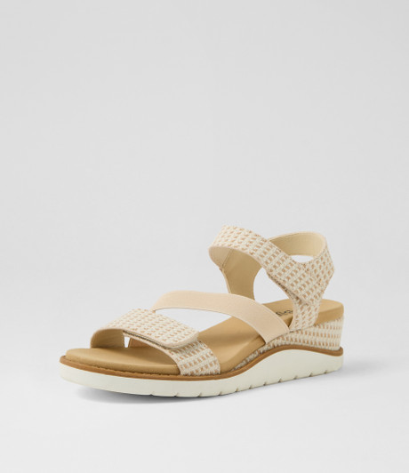 Kgari Beige Print Multi Sandals