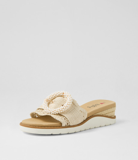 Kaarimba Beige Synthetic Raffia Sandals