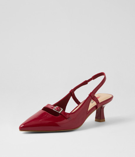 Kizon Dark Red Patent Pu Heels