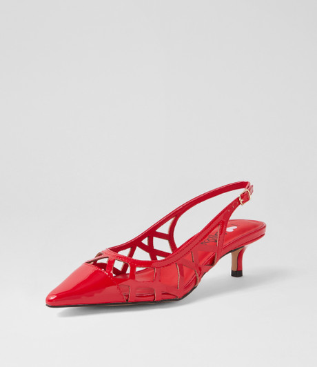 Vanter Dark Red Patent Pu Heels