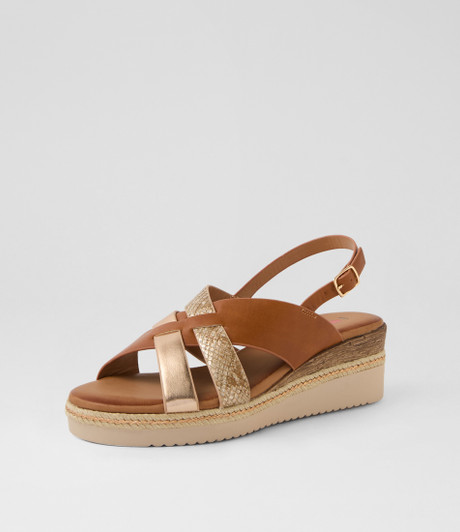 Londyn Tan Rose Gold Sandals