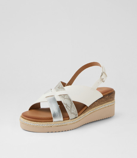 Londyn White Silver Sandals