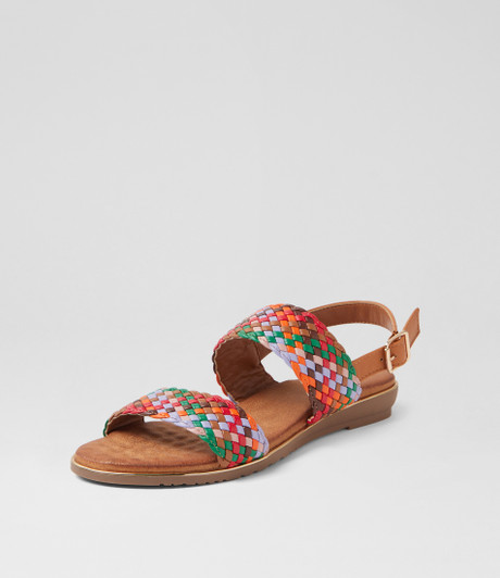 Manza Bright Multi Tan Sandals