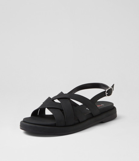 Elleson Black Smooth Sandals