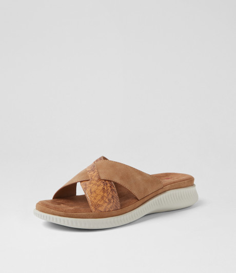 Vrenkie Tan Snake Sandals