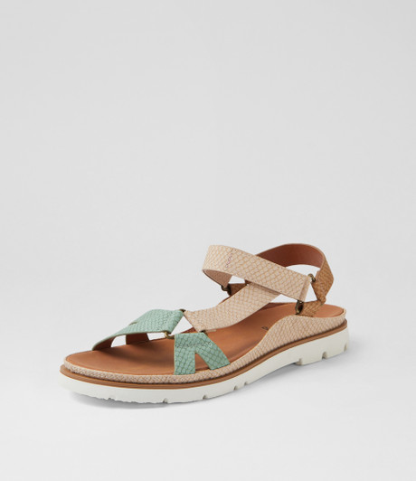 Lashez Pistachio Sand Reptile Sandals
