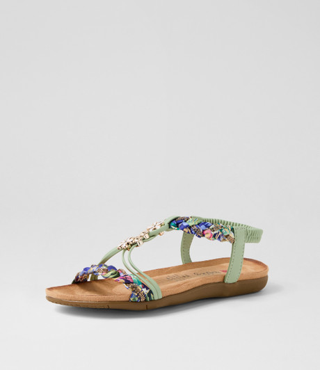 Frose Sage Fabric Sandals