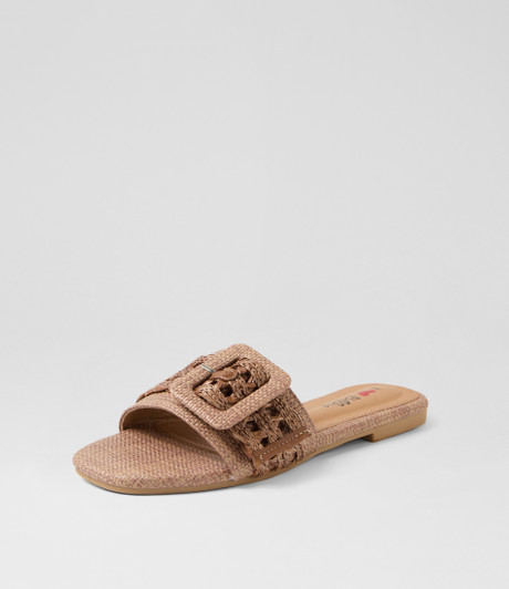 Vanrennes Brown Synthetic Raffia Sandals