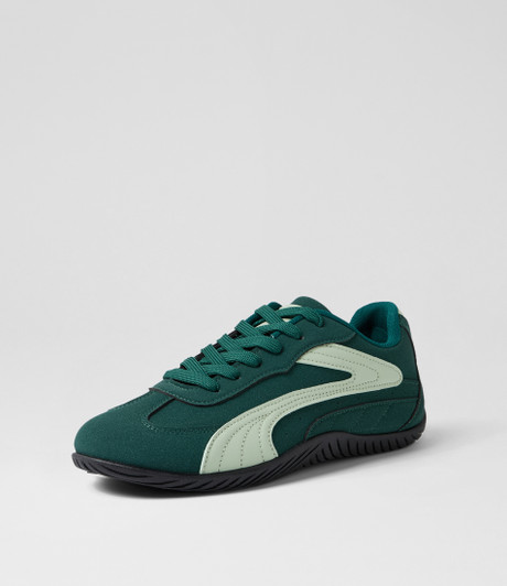 Zolsana Forest Light Green Microsuede Sneakers