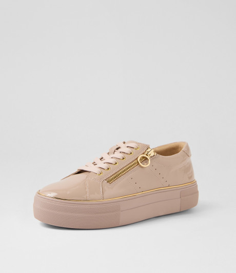 Skillex Taupe Patent Pu Sneakers