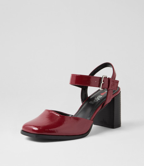 Connee Wine Patent Pu Heels