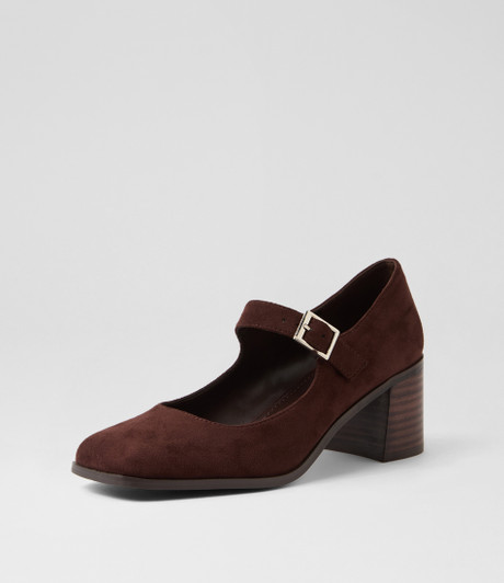 Keighly Choc Microsuede Heels