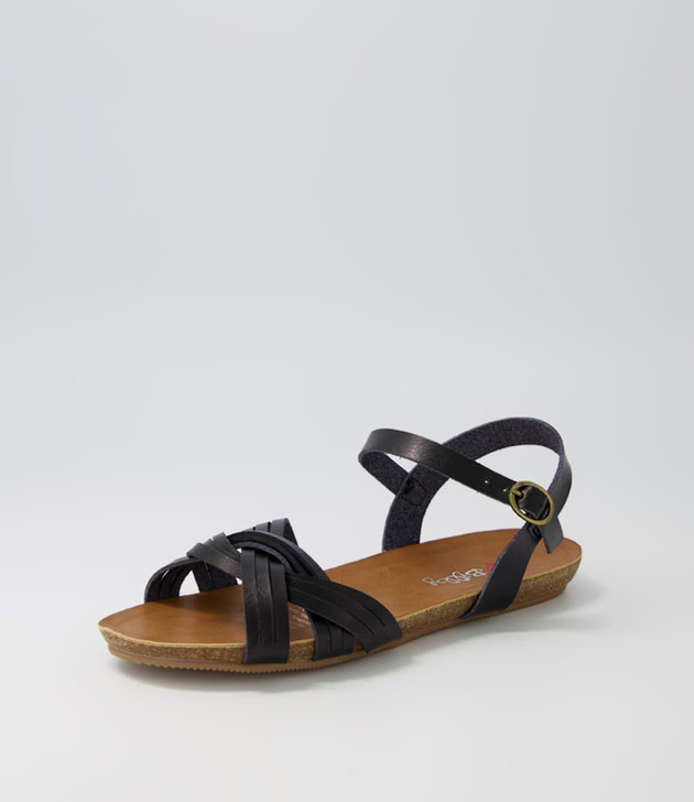 Gerto Black Sandals