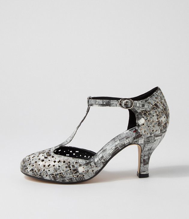 Marisela Black Tiles Heels